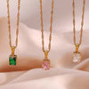 18K Shining Square Pendant Necklace