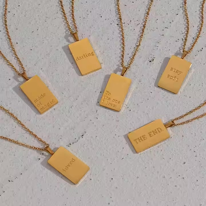 Custom Words Necklace 18K