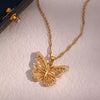 18K Hollow Out Butterfly Necklace