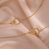 Elegant 18K Gold-Plated Micro-Inset Circle Pendant Necklace