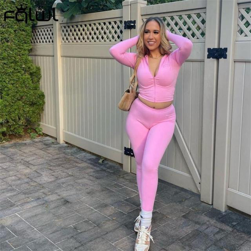 Womens Two 2 Piece Sets Sweatsuits Pink Winter Tracksuit for Women Outfits Long Sleeve Top Pants Suits Black Matching Sets